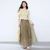 JOY SPEAKER Square Neck Short Sleeve Top