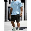 Set Estivo da Uomo a Maniche Corte con Stampa a Croce Pantaloncini Moda Casual Temperamento Set 2 Pezzi Street Shoot Vacanza T-shirt Girocollo
