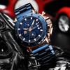 Pánské hodinky Luxusní Velký ciferník Nerezová ocel Vodotěsné Chronograf Náramkové hodinky s datem Relogio Masculino