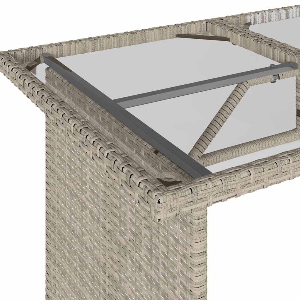 2 Piece Outdoor Dining Set with Cushions Light Grey Poly Rattan