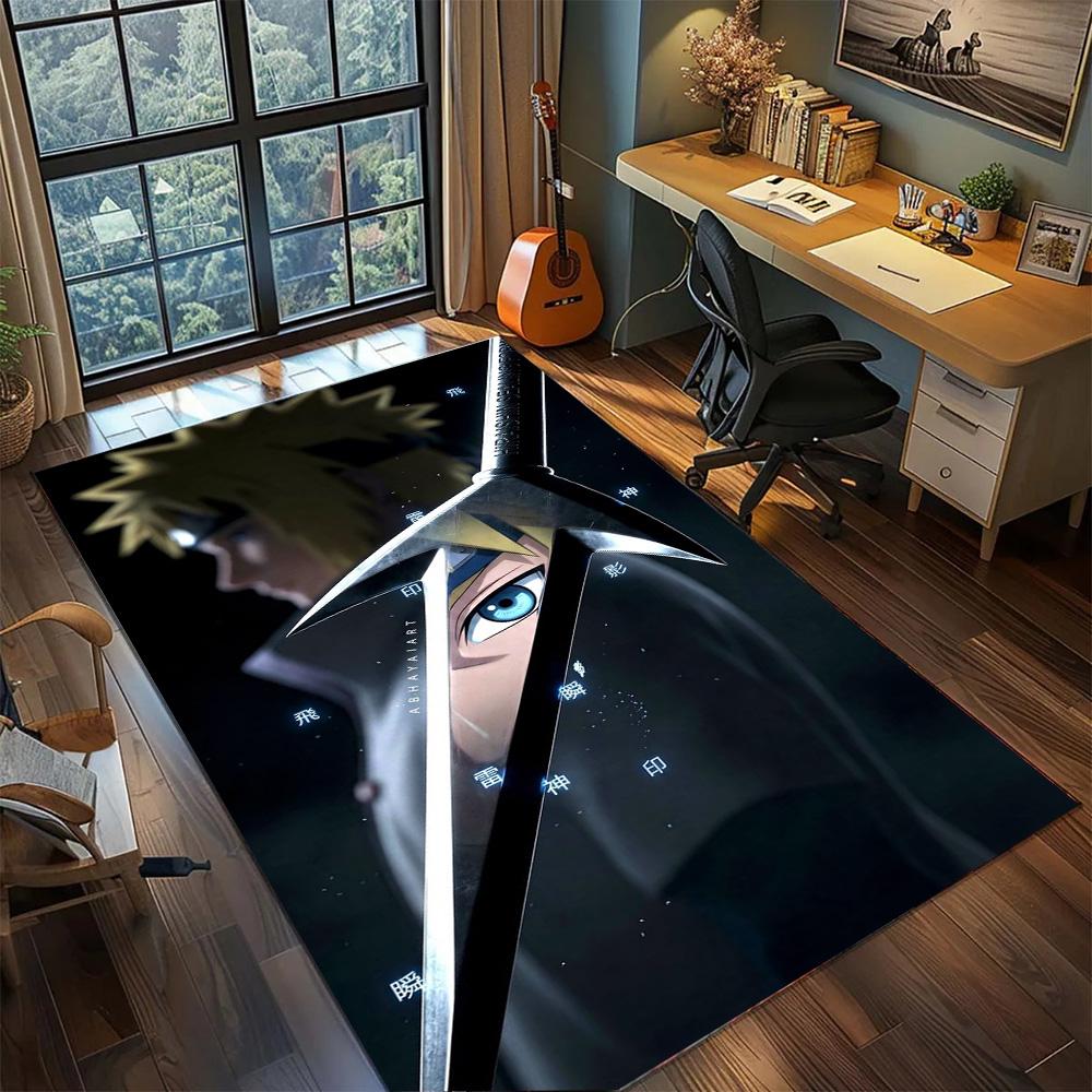 Naruto Non Slip Big Size Carpet Rug, Washable Large Area Floor Mat Indoor Bedroom Gamer Room.-TING