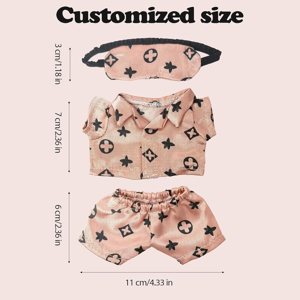Ruokey Plush Toy Accessories - Accessories Only - 15cm17cm Plush Doll Accessories - Cute Costume Dress-Up DIY Accessories - Doll Suit Jumpsuit -
