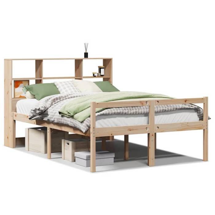 VidaXL Lit bibliothèque sans matelas 140x200 cm bois massif de pin 3322016