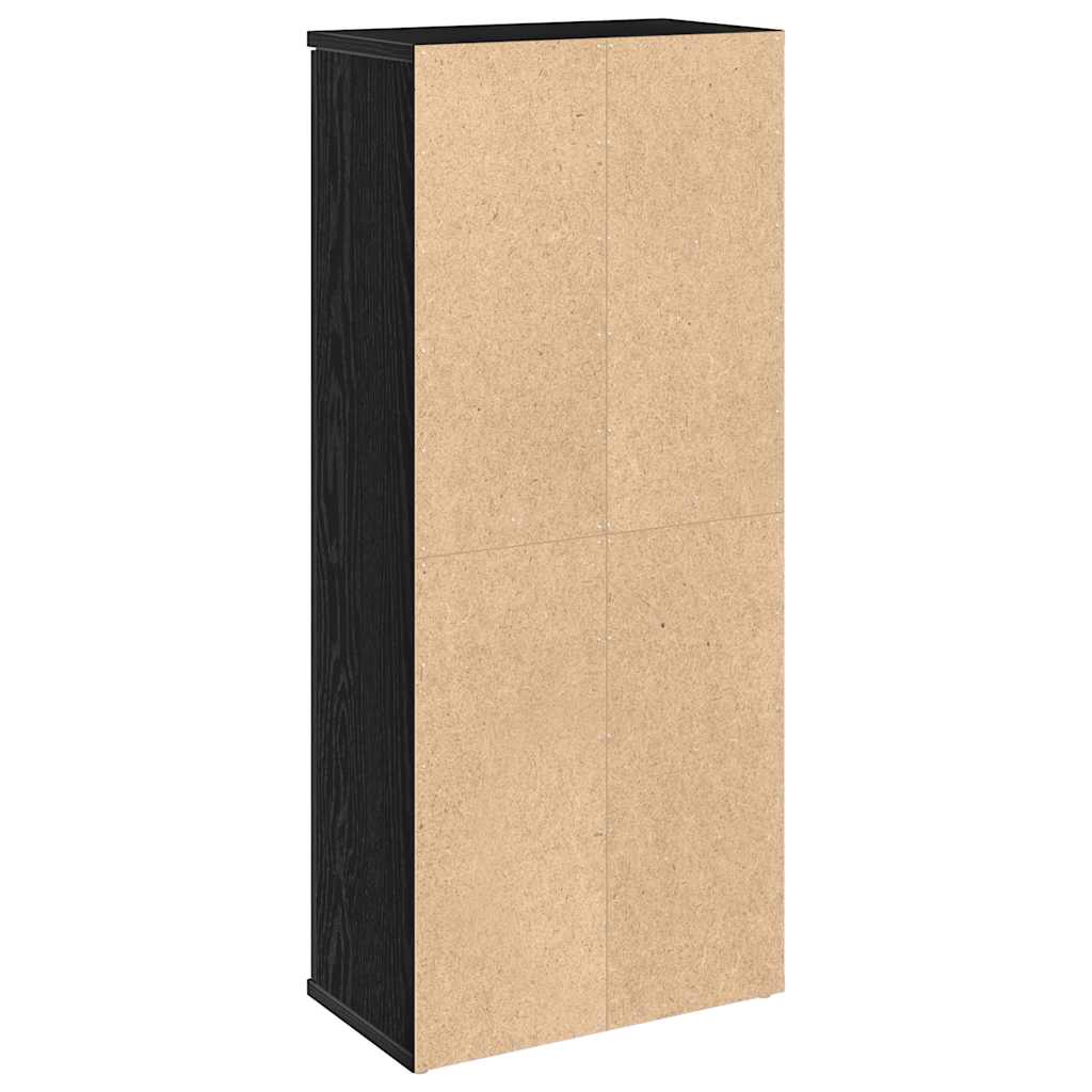 Bathroom Cabinet with Toilet Paper Holder Black 39 X 22 X 90 Cm