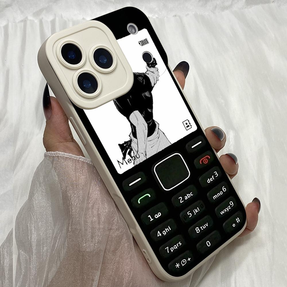 M336 Funny Retro Button Design Angel Eyes Soft Phone Case for iPhone Samsung Galaxy Xiaomi Rdemi Huawei Honor Infinix Realme OPPO vivo All Model cases