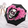 1pc Heart Skull Fashionable Automatic Opening/Closing Folding Umbrella with 8 Bones, Windproof Portable, Daily Use098