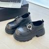 The thick-soled muffin increases the height of the small leather shoes, and the women's British style 2025 autumn new popular loafers are single shoe