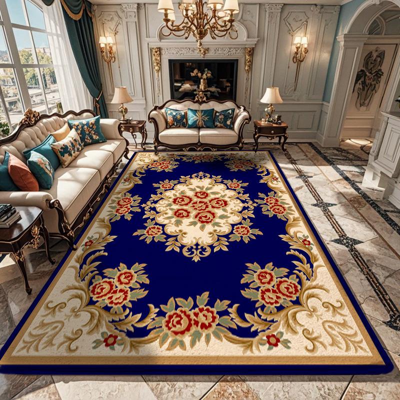 Extra Large Traditional Area Rugs Ornate Floral Pattern Red Blue Gold Tones for Grand Living Room Decor