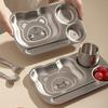Multi Grids Children's Tableware Cartoon Themed Stainless Steel Plate Food Plate  Fruit Salad