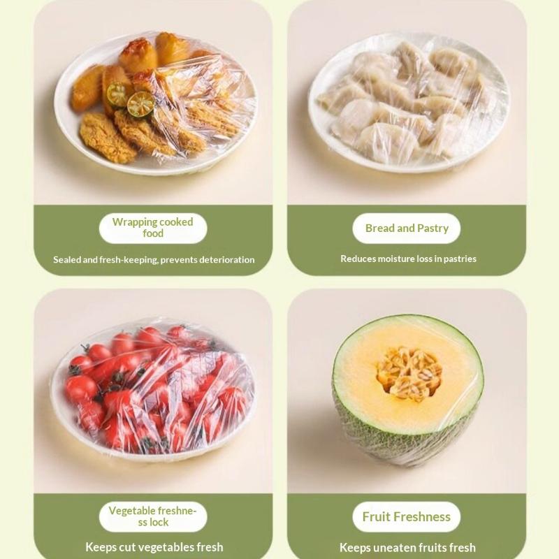 Disposable Elastic Food Covers 500Pcs Colorful Plastic Fresh Keeping Lids for Home Kitchen Leftovers Storage
