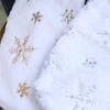 Furry White Christmas Stocking Sequined Santa Gift Pocket Xmas Tree Sock Pendant  Fireplace