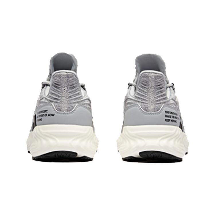 Anta Comfortable Slip Resistant Abrasion Resistant Breathable Cushioning Low top Running Shoes Men's Gray Black 91915531-1