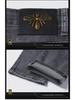 Men's Slim Fit European Jeans with Bee Embroidery