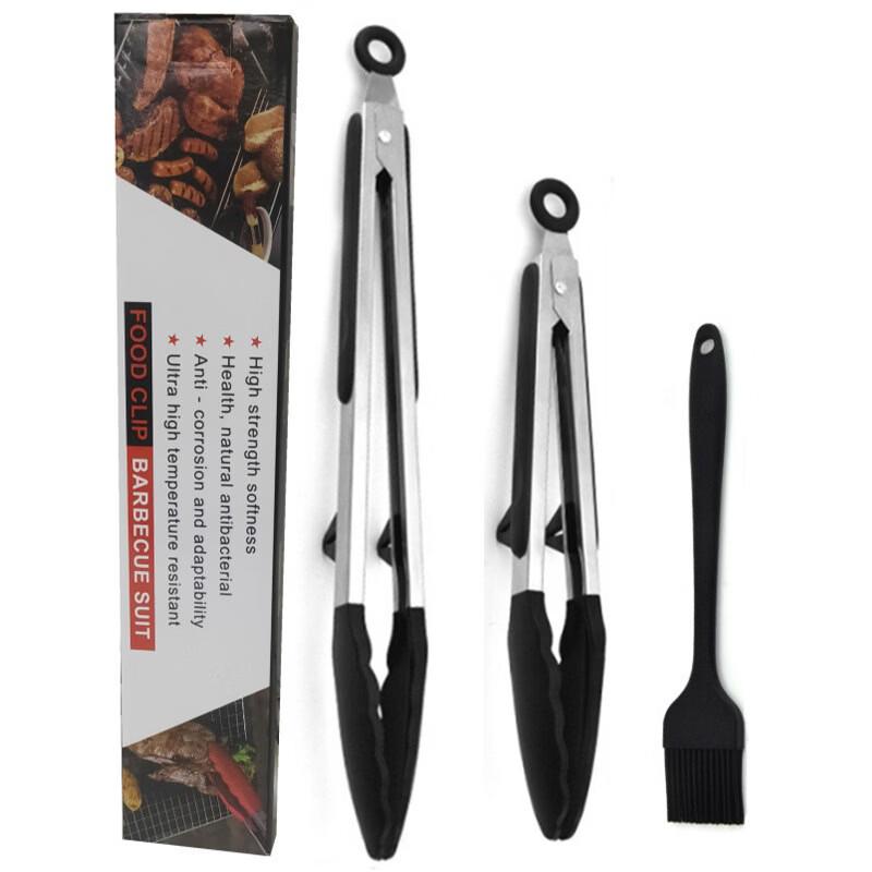 

SMVP Silicone BBQ Tongs Set with Stand and Oil Brush