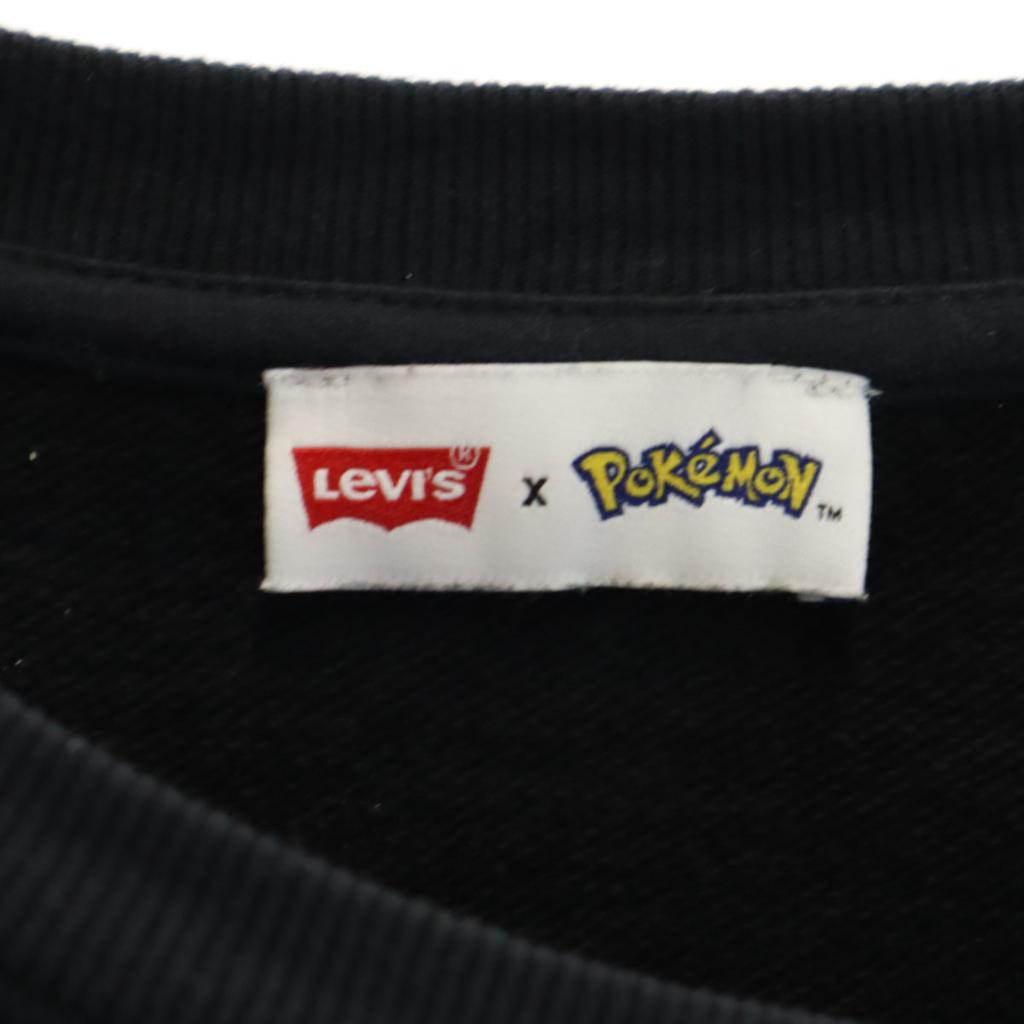 Levi's Pokémon Collaboration Pikachu Long Sleeve Sweat Trainer S Black Men's Used