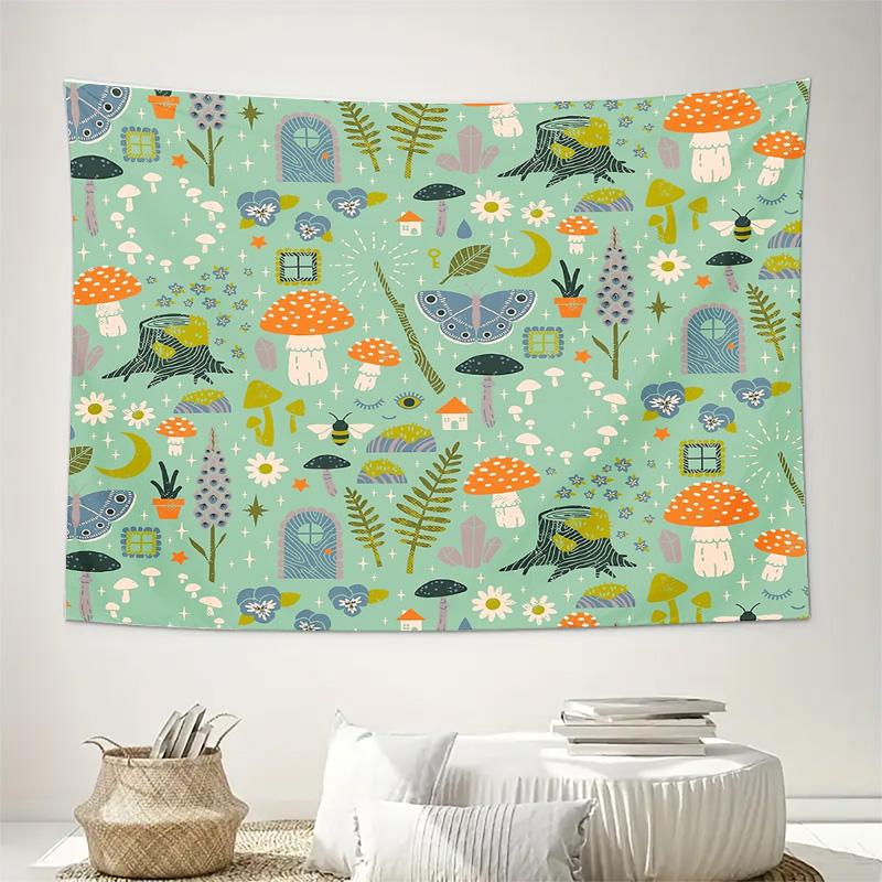Botanical Tapestry Forest Wall Hanging Nature Decor Bedroom Living Room Aesthetic Wall Art Home Decor Greenery Backdrop