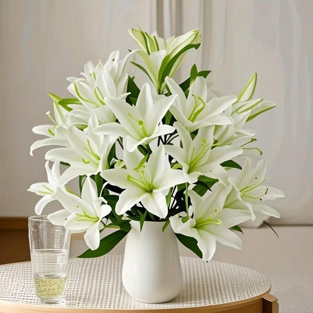 Fashion 18 Heads Artificial Lilis DIY Flower Realistic Simulation Flowers Plastic Multicolor Artificial Flowers Home Decoration