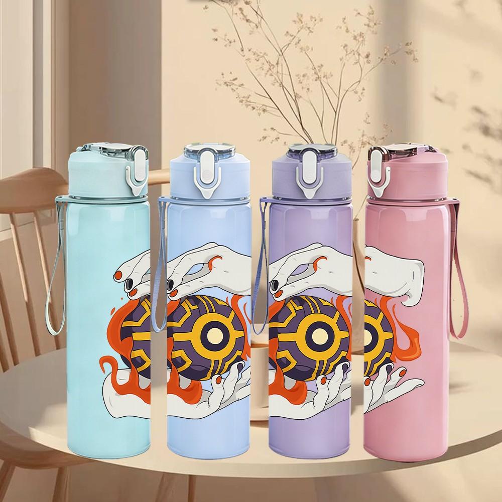 1PC Colorful Helmet Pattern 750ml Color Plastic Sports Water Bottle Leakproof Flip Straw Lid Suitable for Sports Office Home Use