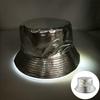 Unisex LED Világítós Hímzett Bucket Kalap Logóval és Egyszínű Lapos Tetővel