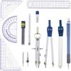 13 ST Geometri Precisionsteckningsverktyg Metallgeometriset Kit Set Matematiskt Passare Teckningsverktyg för Barn Ingenjörer Studenter Snabb Leverans