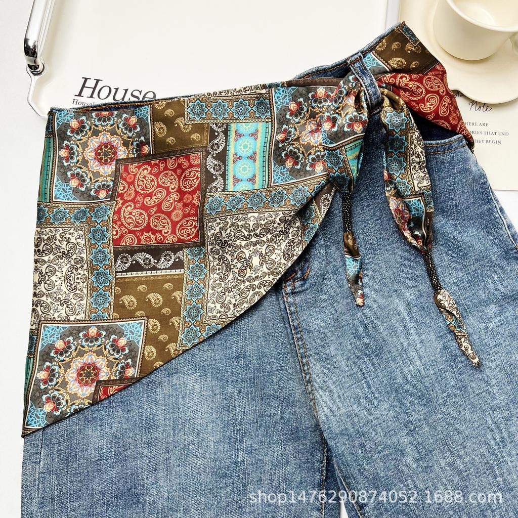 New high-end triangle scarf fashion silk scarf women's small square scarf spring and summer warm scarf thin scarf outside
