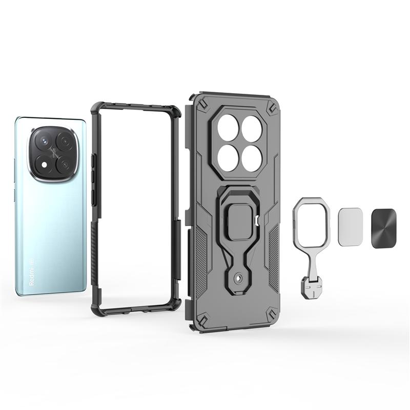 For Xiaomi Redmi Note 14 Pro 4G Case Camera Shockproof Armor Phone Case For Redmy Note 14 Pro 4G Ring Holder Back Cover
