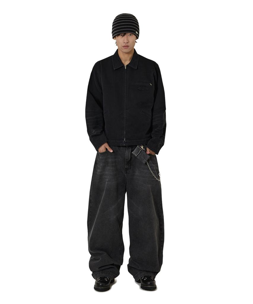 Openyard(Oy) Washed Patch Work Jacket - Black