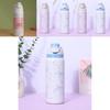 Ribbon Bow Pattern Print Insulated Water Bottle With Reusable Straw For Camping And Travel