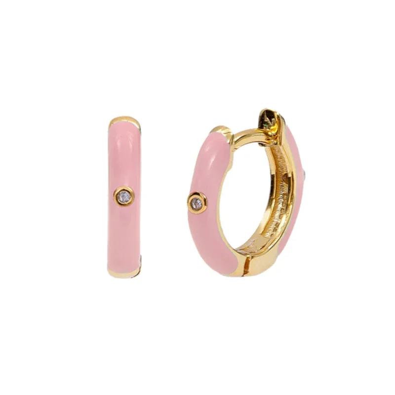CRMYA Copper Gold Plated Earring Set For Women Color CZ Zircon Piercing Clip Hoop Dangle Earrings For Women Jewelry Wholesale