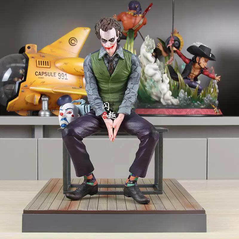 

Comics Joker Heath Ledger Dark Knight Sitting Action Figure Desktop Collectible Model Decorative Statue For Comic Enthusiasts