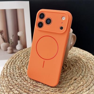 Original Liquid Silicone Phone Case for iPhone 17 Air 16 15 14 13 17 Pro Max For Magsafe Wireless Charge Shockproof Soft Cover