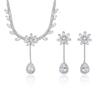 European & American Style Zircon Sunflower Necklace & Earrings Set