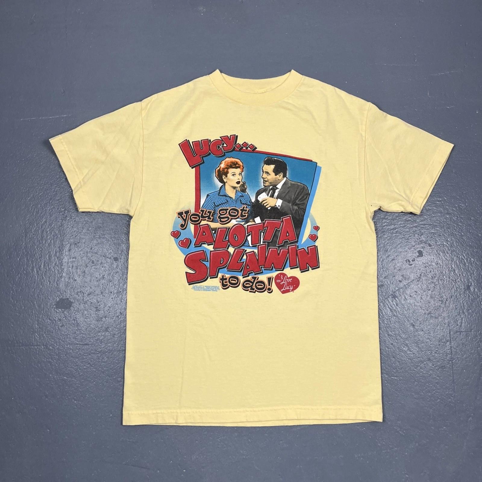

Vintage I Love Lucy Tshirt Medium TV You got Alotta Splanin to Do Yellow VTG 4XL