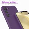 Silicone Case - Booling - for Samsung Galaxy S24 Plus - Matte Dark Purple - Slim - 2 Tempered Glass Screen Protector