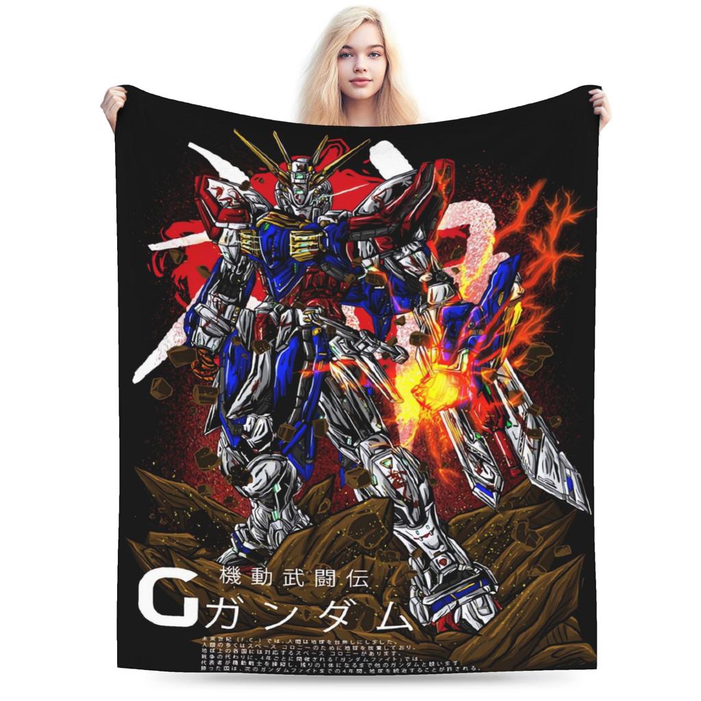 Gundam Robot Anime Blanket Quality Super Soft  Throw Blanket Winter Boy Girl Home Decor Graphic Bedspread