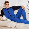 Superweiches Herren-Einteiler-Pyjama-Set mit Schrittklappe