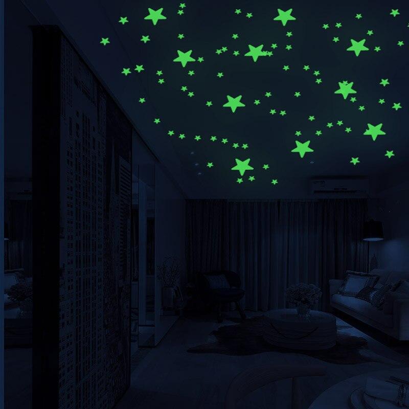Luminous Wall Stickers for Kids Rooms Dots Stars Wall Decals Glowing Stickers Wall Decals Glow In The Dark Home Decor