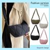 Female Puffer Shoulder Bag Trendy Soft Down Cotton Pillow Shopper Bag Lightweight Quilted Simple Crossbody Bag for Teenage Girls