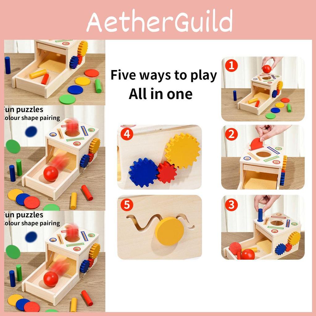 Shape Wooden Children And Color Cognition Matching Multifunctional Coin Toy Box