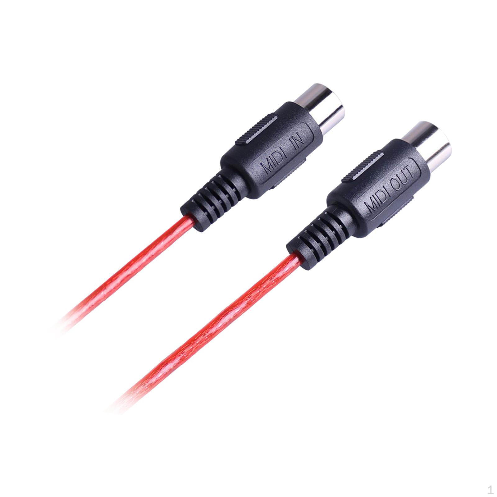

5 Pin Din Male to MIDI Cable, Portable Audio Extension Cable for Musical Red 4.5Meter