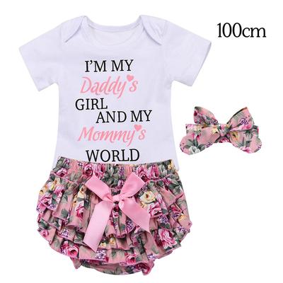 Elroy 3-teiliges Baby-Strampler-Outfit Säuglings-Body T-Shirt Oberteil Stirnband Rock