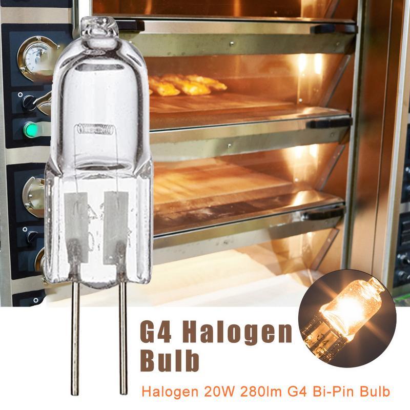 Lampadina alogena G4 12V 20W per forno, 500°C resistente alle alte temperature, durevole, lampadario, lampada da parete, lampadina di ricambio per fornello