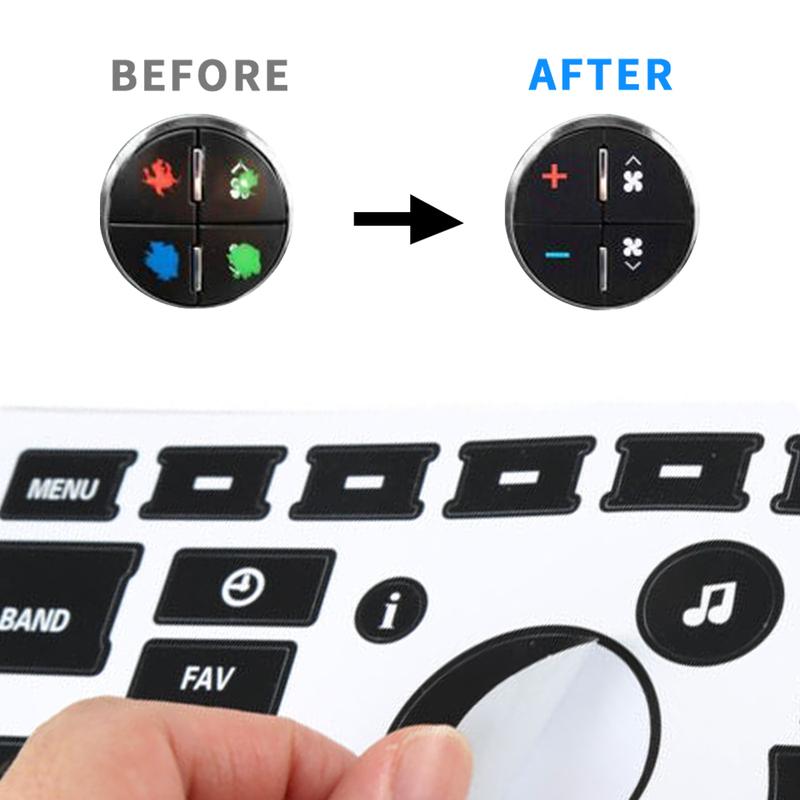 Car Radio Dashboard Control Button Repair Decals Decorative Sticker A/C Button Sticker Interior Decor for GMC Chevrolet Accessor