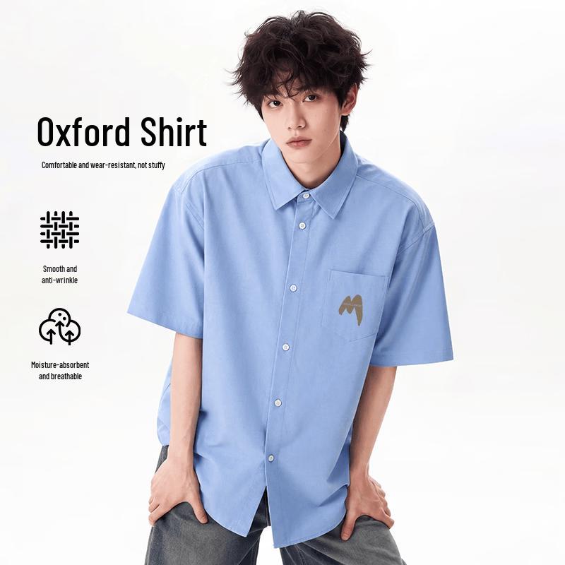 

Men s Oxford Short-Sleeve Casual Shirt 4XL