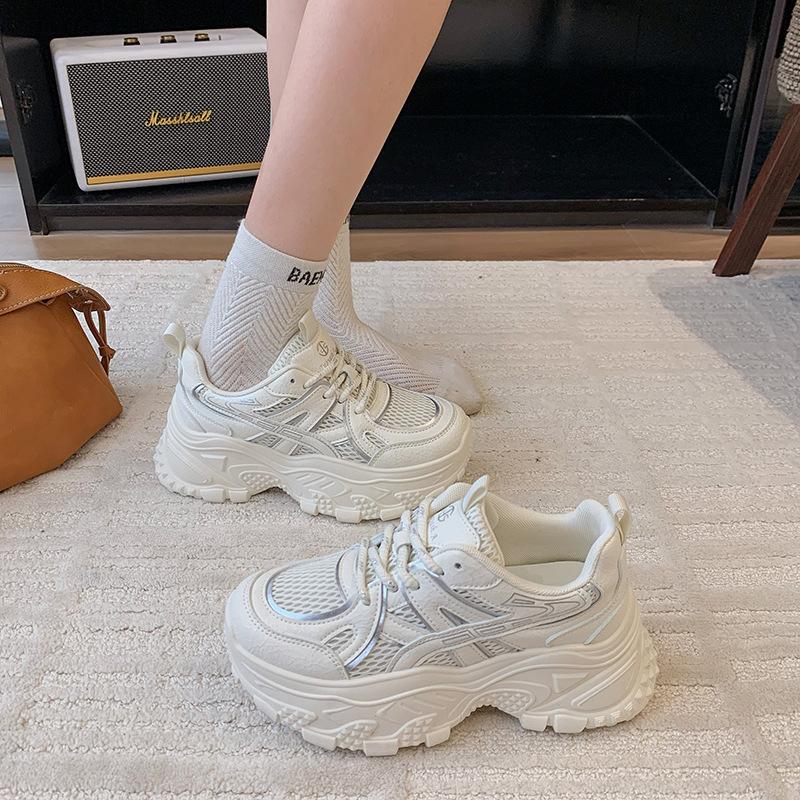 Platform Shoes Women's Autumn New Breathable Mesh Ultra-light Soft Sole Casual Sports Shoes Trendy