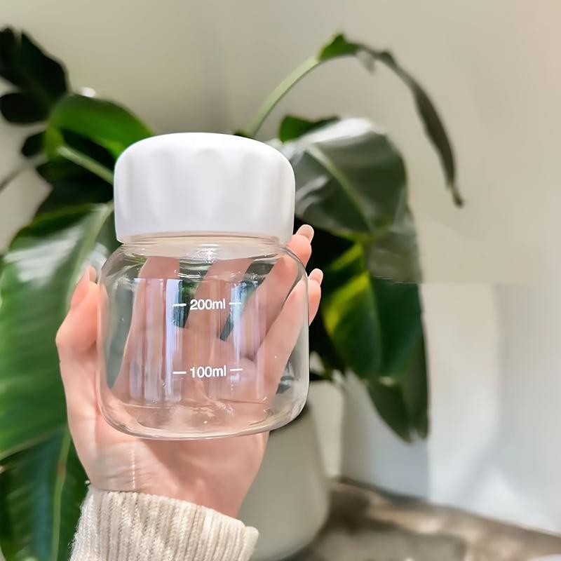 

3pc Mini Fat Cup 300ml Small Water Bottle Transparent with Scale Leak-proof Breakfast Juice Cup Drink Container Travel Home Gift 300ml