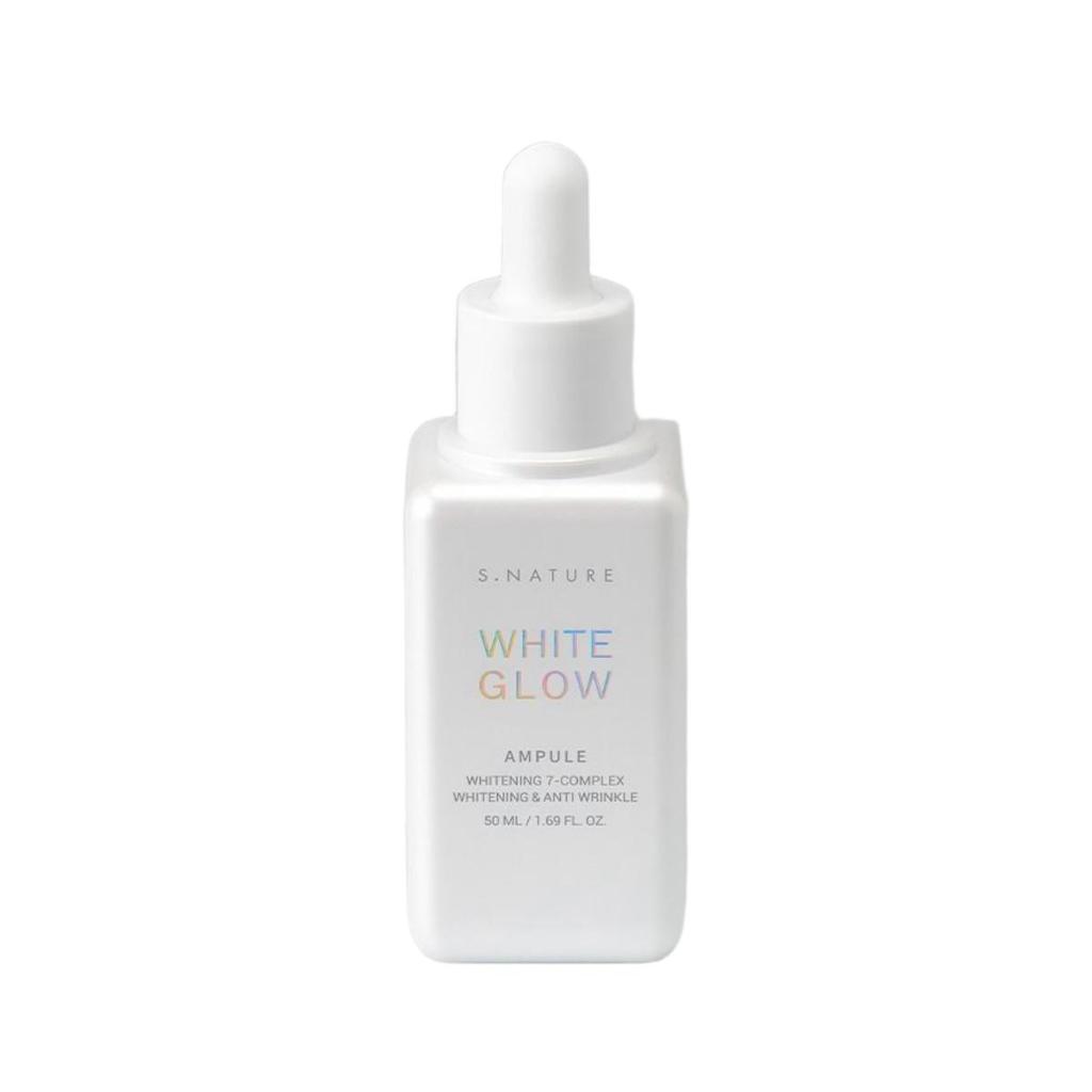 S.NATURE White Glow Ampoule Brightening Hydrating 50ml Korean Skincare Daily Facial Serum