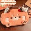 Portable Plush Raccoon Pen Bag Large Capacity Stationery Organizer Cute Pen Pouch  Kids Doll Gift