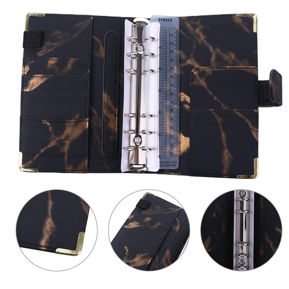 for Budgeting PU Leather 6 Ring Binder Notebook Binder Marble Budget Binder Marble Notebook