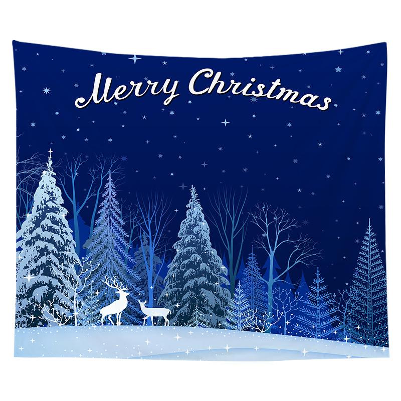 Nordic Christmas Tapestry Watercolor Christmas Tree Print Bedside Hanging Cloth Bedroom Background Cloth